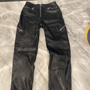 Faux leather pants
